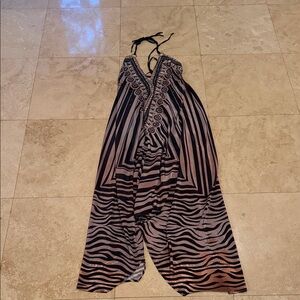 Chic Zebra Print Beach Maxi Dress